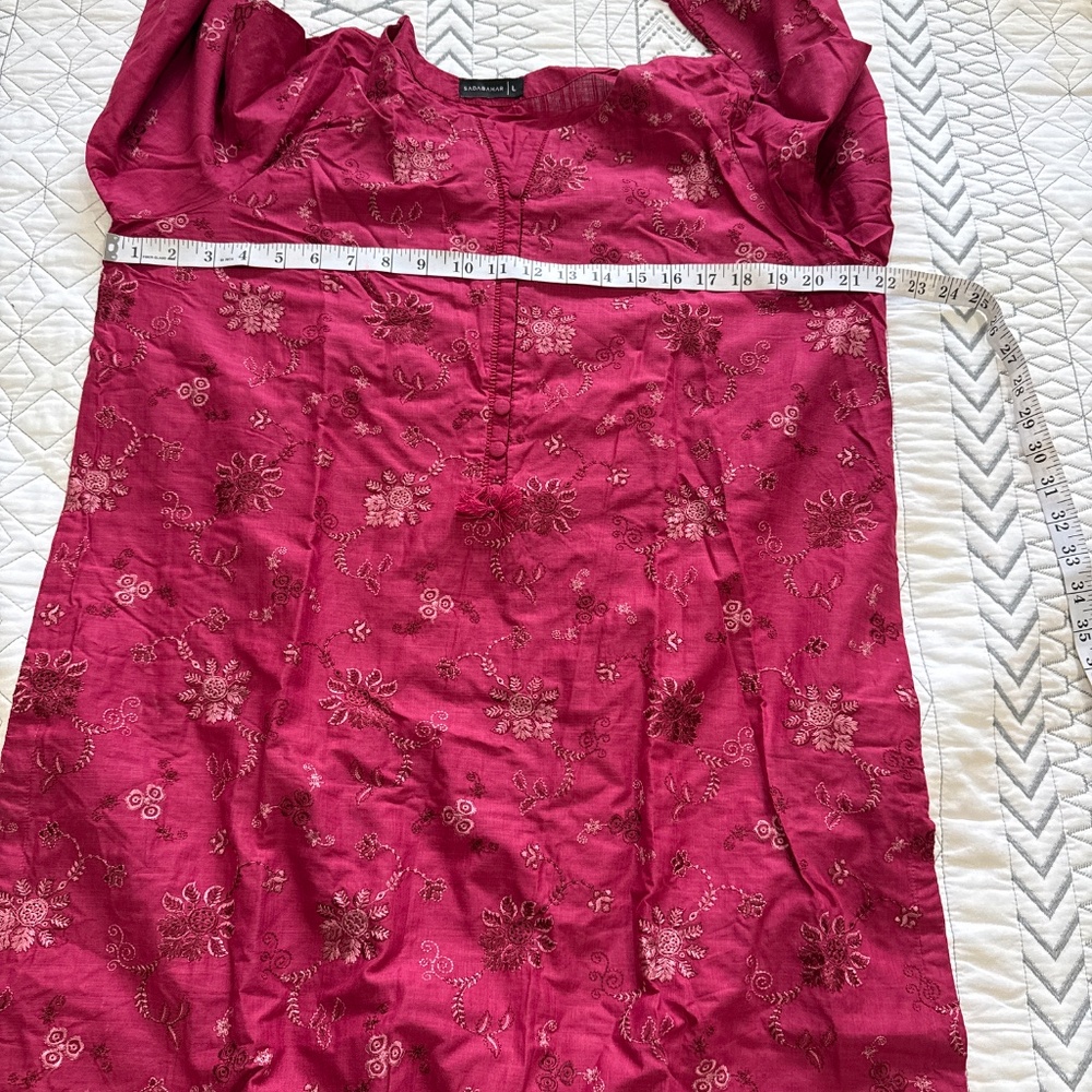 3 pc Cotton Chickenkari Embroidered Suit Chiffon Dupatta,Pakistani L - Picture 8 of 16